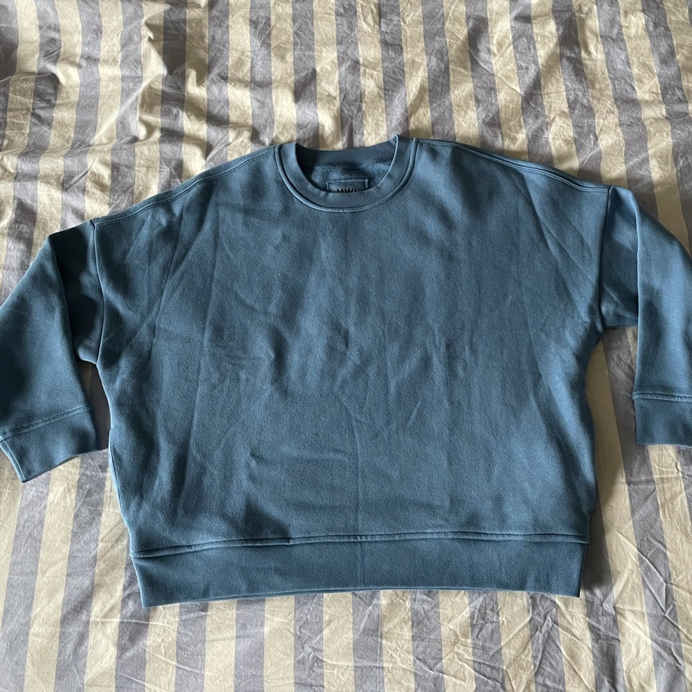 madewell mwl betterterry crewneck sweatshirt sz small blue